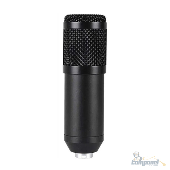 Microfone Condensador Profissional Studio E Tripé Preto